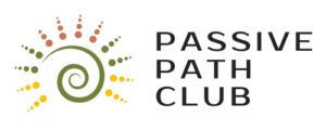 Passive Path Club logo with spiral design.
